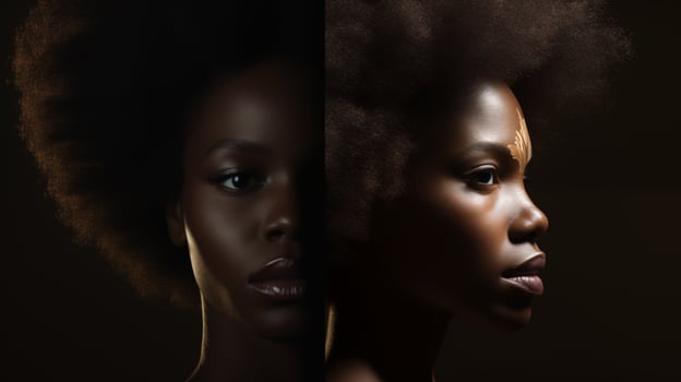 Dual essence, a tale of light and shadow. photo