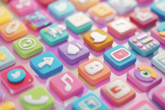 Vibrant Social Media Icons Display photo