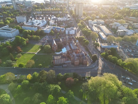Aerial View of Portsmouth City Centre, England United Kingdom. May 15th, 2024 photo