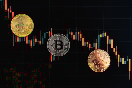 Bitcoin chart . Cryptocurrency is the currency of the future. photo