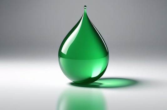 Mockup of green drop on white background for text name of vitamin or mineral photo