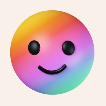 3d emoji ride Month. smile emoji rainbow color. icon isolated on gray background. 3d rendering illustration. Clipping path. photo