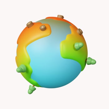3d Global warming problems. deforestation. icon isolated on white background. 3d rendering illustration. Clipping path. photo