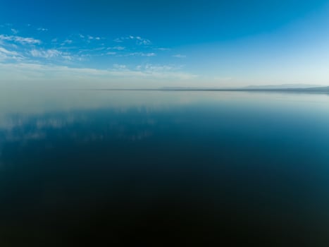 Aerial view over Salton sea in California. photo