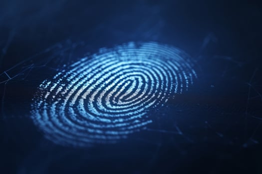 Fingerprint scanner digital footprint computer security safety tracking transparency biometrics finger scan recognition network security privacy identification id access password photo