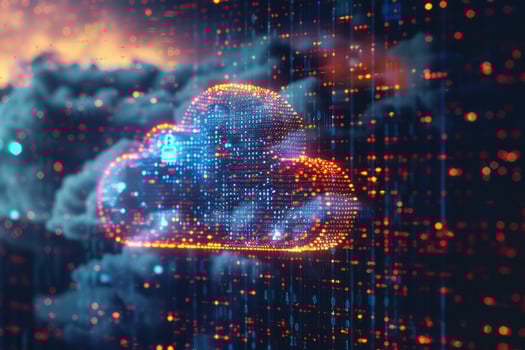 Cloud computing network safe encrypted storage personal data protection verified technology encription security protocol wireless file transfer drive service cyberspace global database photo