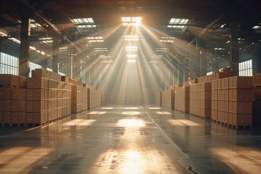 Modern logistics center warehouse business shipping delivery storage transportation distribution network induistrial factory cargo hangar indoor operating center sorting facility store photo