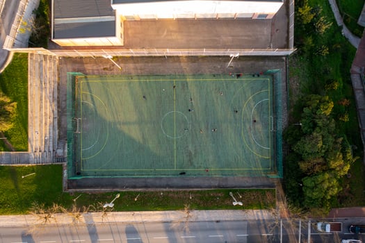 Street public football court aerial view photo