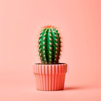 Cacti in clay pots. Minimalism. photo