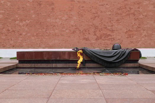 The Tomb of the Unknown Soldier is a war memorial at the Kremlin Wall on Red Square in Moscow. photo