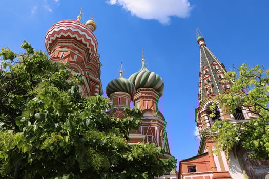 20 August 2023, Moscow, Russia.The Cathedral of Vasily the Blessed, Red Square. photo