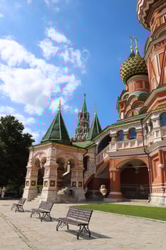 Moscow, Russia - Aug 20, 2023. The Cathedral of Vasily the Blessed. photo