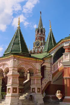Moscow, Russia - Aug 20, 2023. The Cathedral of Vasily the Blessed is an Orthodox church. photo