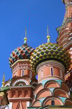 Moscow, Russia - Aug 22, 2023. The Cathedral of Vasily the Blessed in Red Square of Moscow. photo