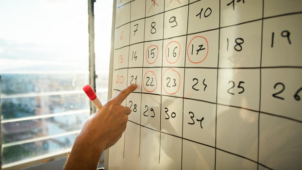 Marking Dates On A Calendar board photo