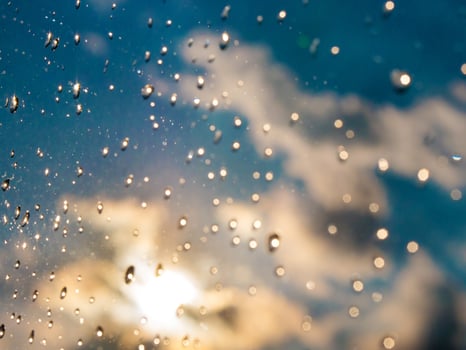 drops of rain on window glass photo