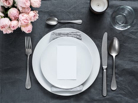Beautiful wedding table setting mock up photo