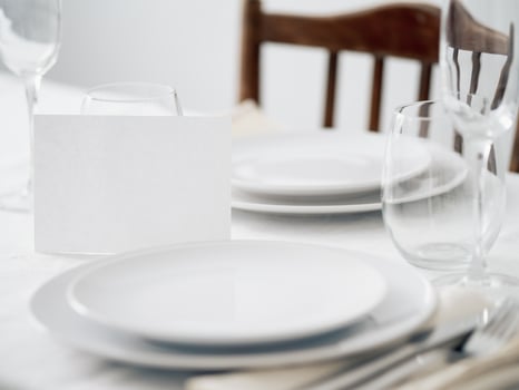 Beautiful table setting in white colors photo