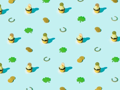 Food for Saint Patrick's Day, isometric pattern photo