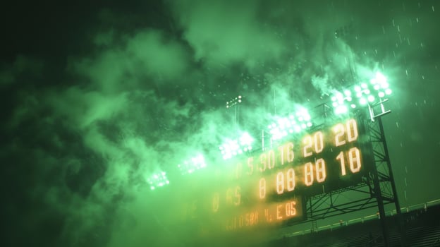 A zoomedin shot of the electrifying atmosphere on the scoreboard before kickoff photo