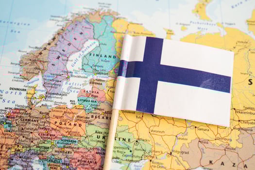 Bangkok, Thailand December 7, 2023, Sweden flag on world map background. photo