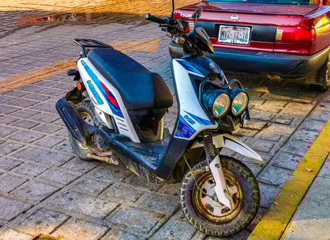 Puerto Escondido Oaxaca Mexico 2023 Scooters Motorcycles Motorbikes Outdoor in Puerto Escondido Mexico. photo