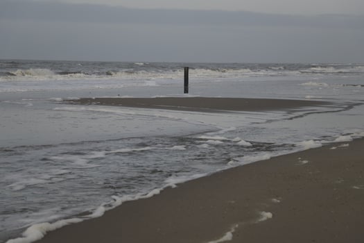high tide line on the beach, separation between sea and beach photo