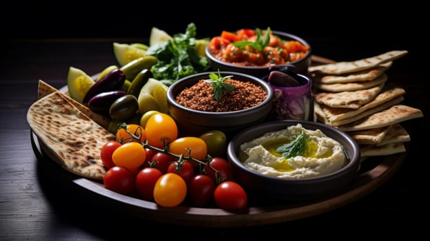 Delicious assortment of Middle Eastern meze photo