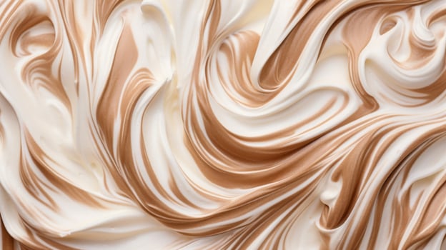 Close-up view of perfectly twirled soft-serve ice cream photo