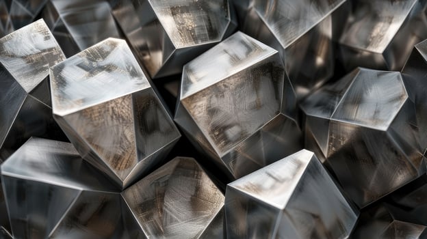 A group of metal cubes with a black background photo