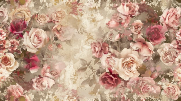 A beautiful floral wallpaper with roses photo