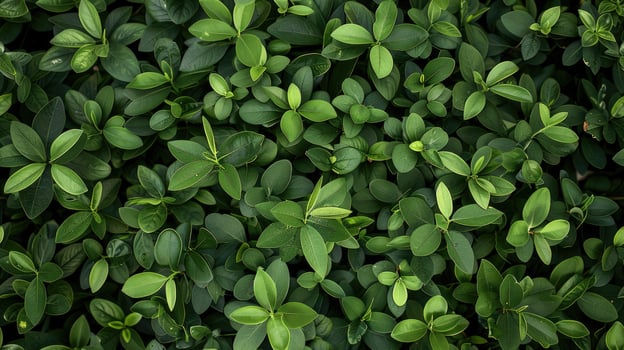 A close up of a green bush with leaves photo