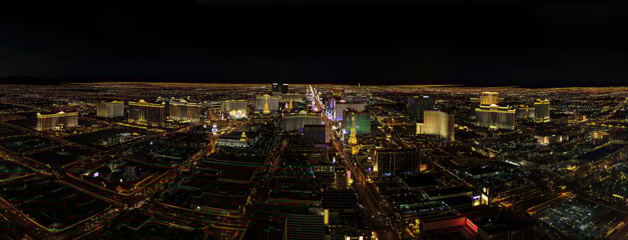 The view from the top of the las strip at night photo