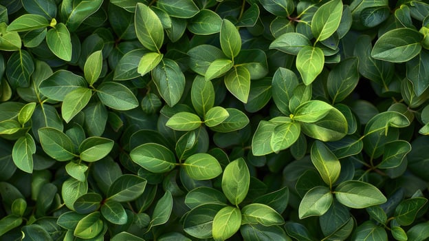 A close up of green leaves on a wall photo