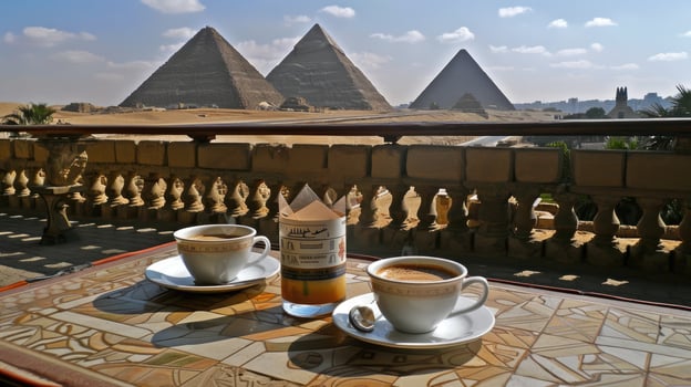Egyptian coffee and the pyramids photo