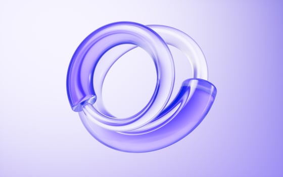 Transparent ring glass background, 3d rendering. photo