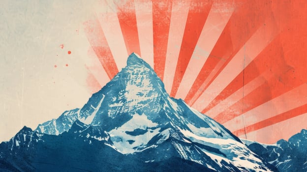 An inspiring banner featuring a mountain peak and the words Reaching New Heights Outdoor Leadership Conference photo