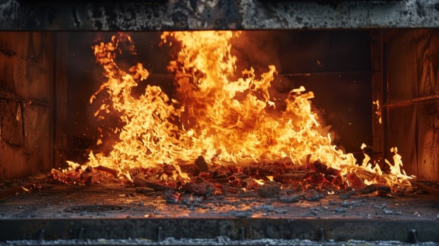 As the fire consumes the wood the air around the kiln becomes thick and pungent with the distinct smell of burning wood photo
