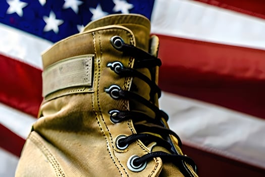 Military shoe With American Flag photo