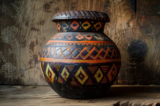 African pottery masterpiece embodying timeless beauty and artisanal craftsmanship photo