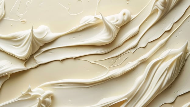 White Suncream Smears on a Beige Background. Sunscreen Background. Cream Care. photo