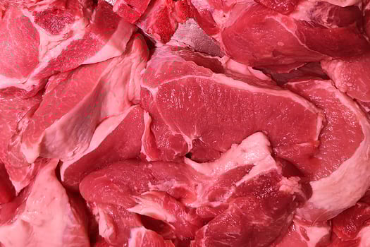 close up pork at supermarket photo