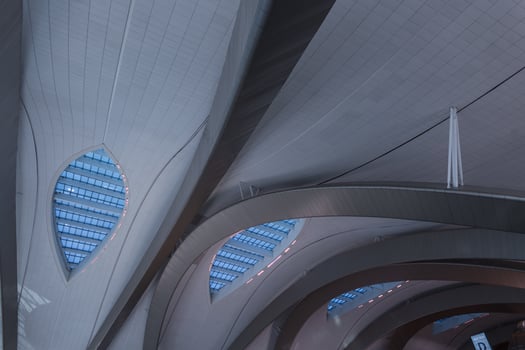 Beautiful design interior building at the airport in Abu Dhabi photo