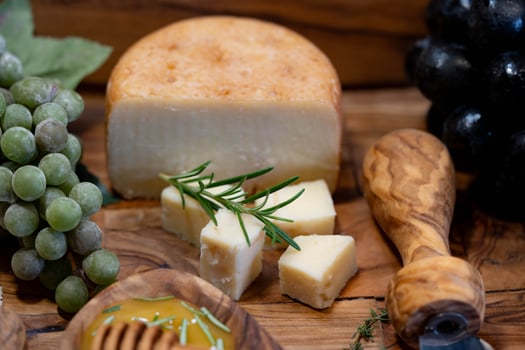 Variations of delicious cheese on a plate photo