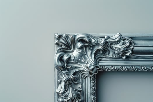 A silver framed picture with a gold border photo