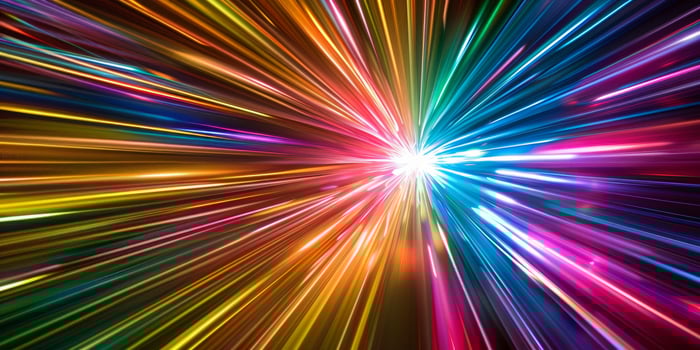 A colorful, blurry of a light that is shining through a prism photo