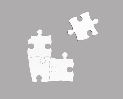 Jigsaw puzzle business match. Teamwork idea piece concept, fit solution. Partnership, work success. photo
