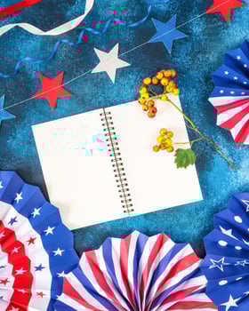 American flag colors banner with place for text photo