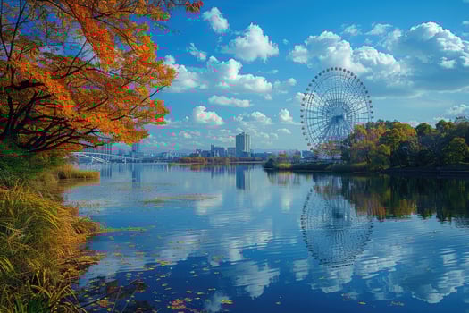 Ferris wheel high in the sky professional photography photo