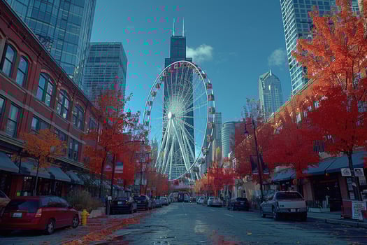 Ferris wheel high in the sky professional photography photo